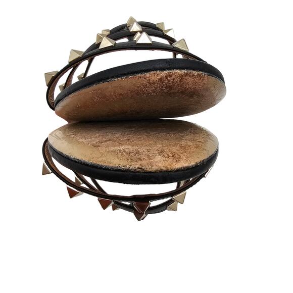 Valentino Garavani Rockstud Flat Slide Sandal Black Leather Size 38.5 US 8.5 - Picture 7 of 11